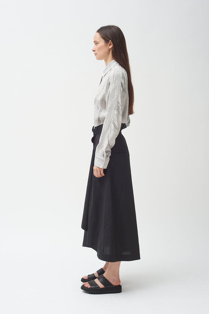 Button front deals cotton skirt