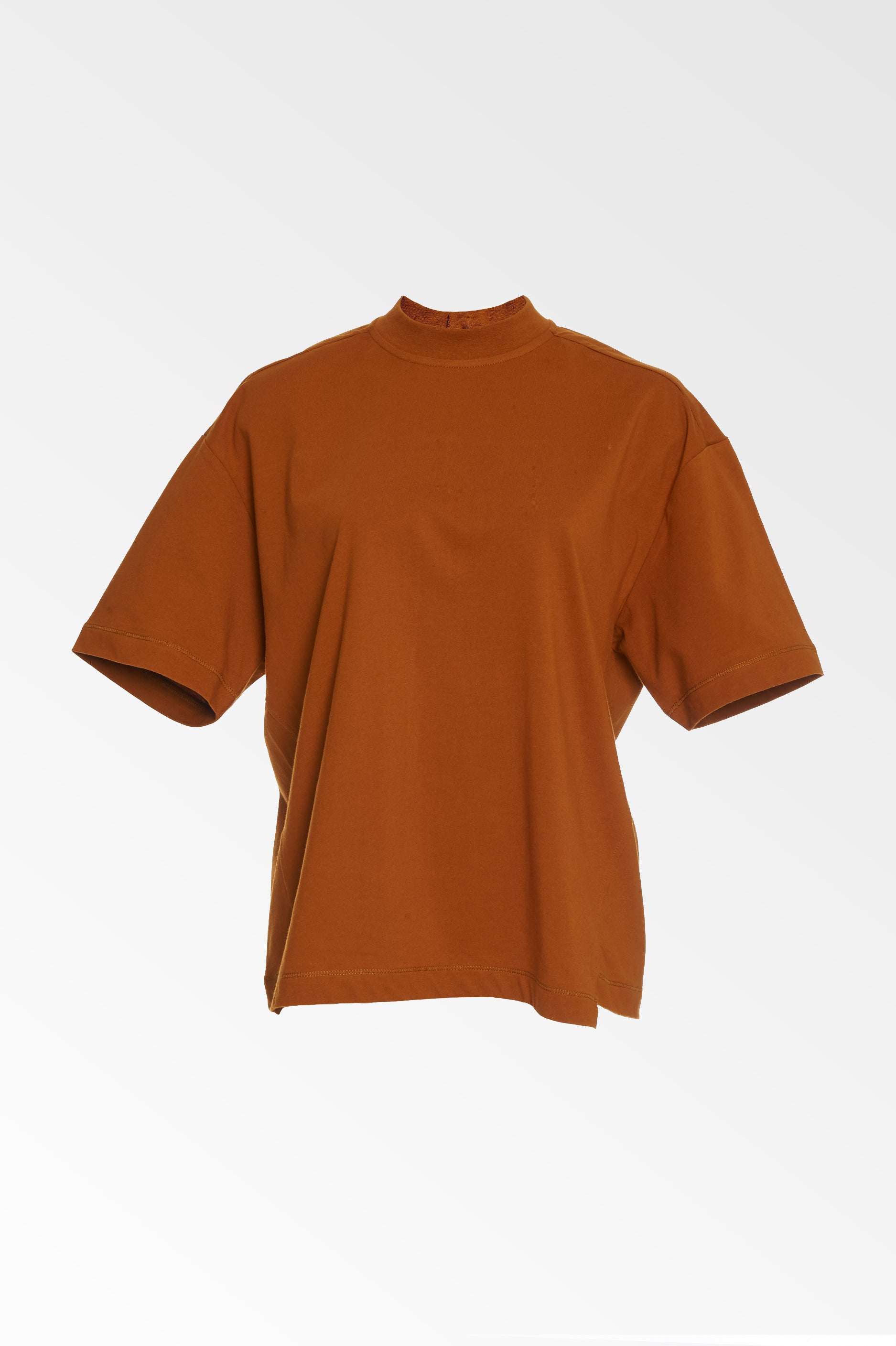 Copper cotton Mock neck T-shirt | Colovos