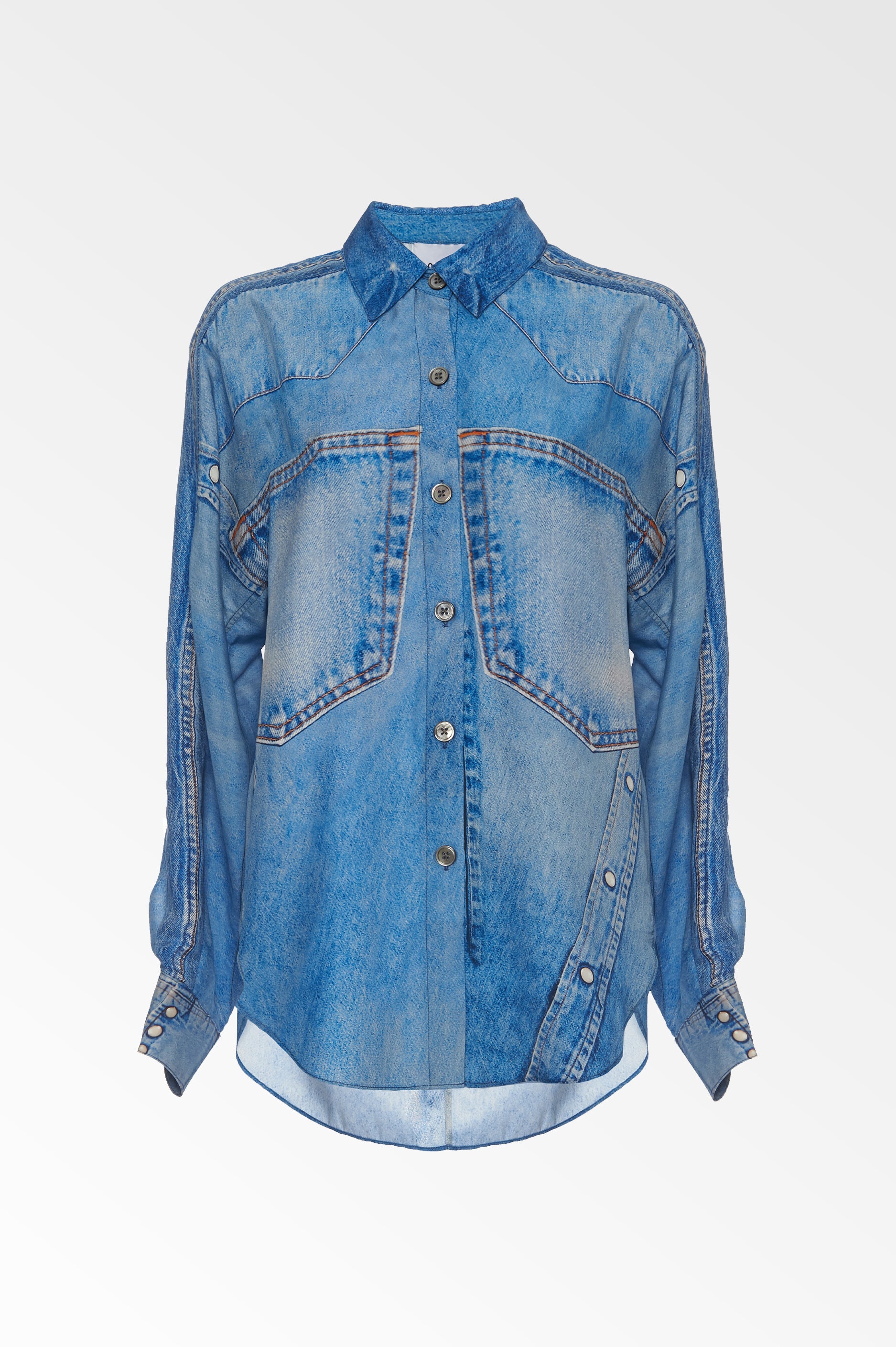 A Colovos Silk denim print shirt