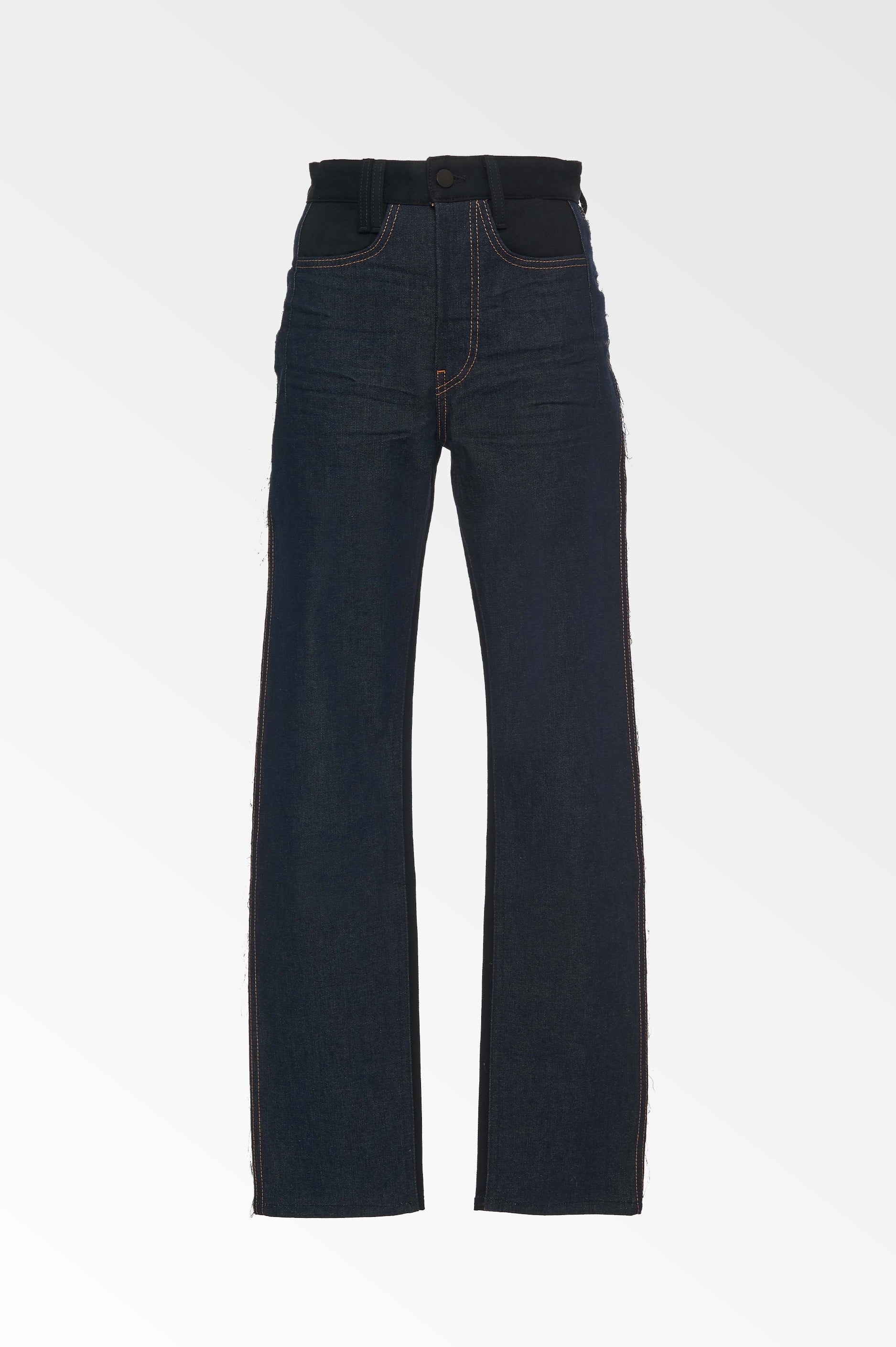 Colovos high Rise two tone Blue/Black straight leg jeans | Colovos